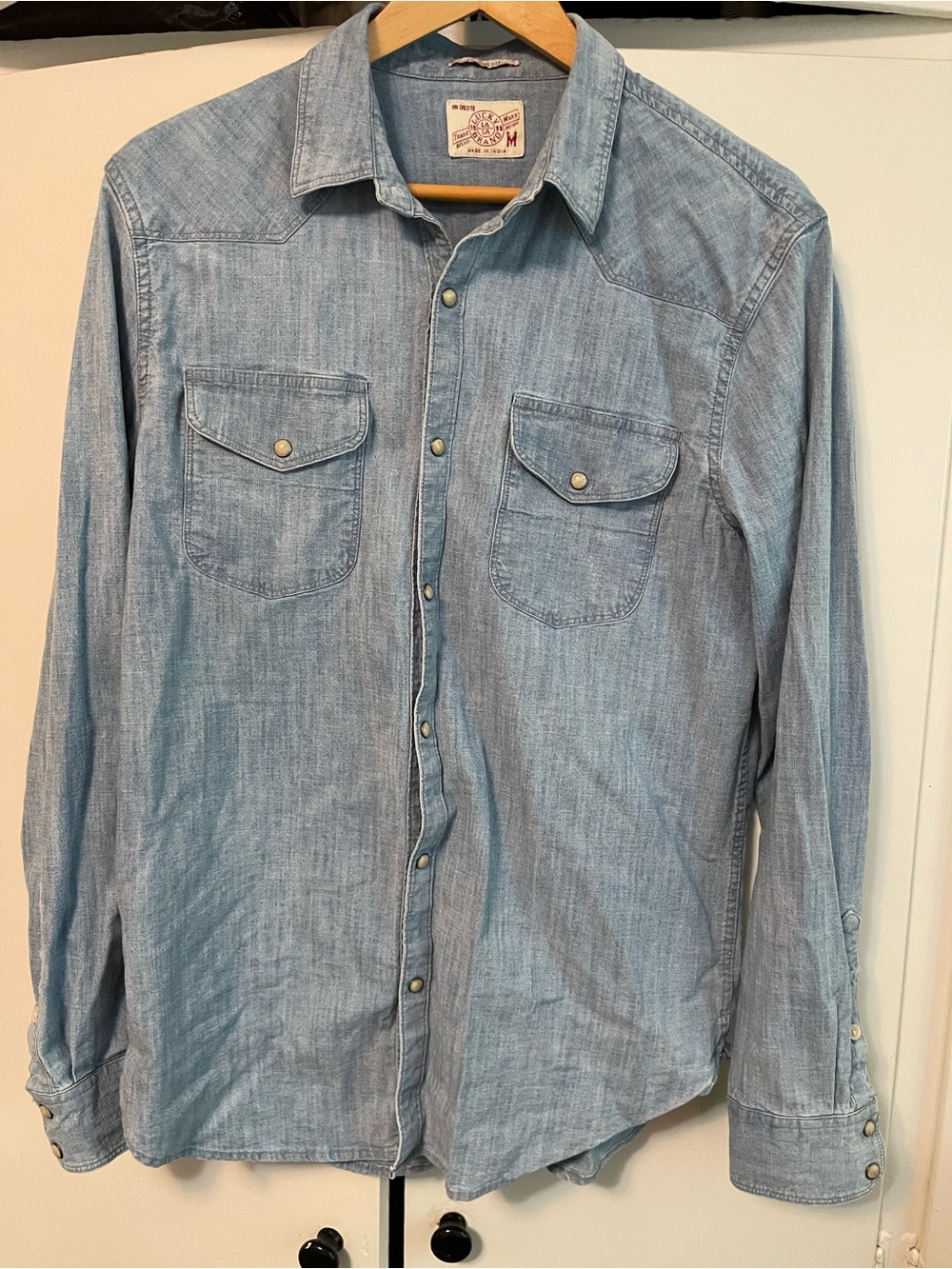 Lucky Brand Light Blue Denim Button-Down Shirt